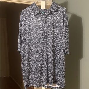 Navy Patterned Polo Shirt for Men